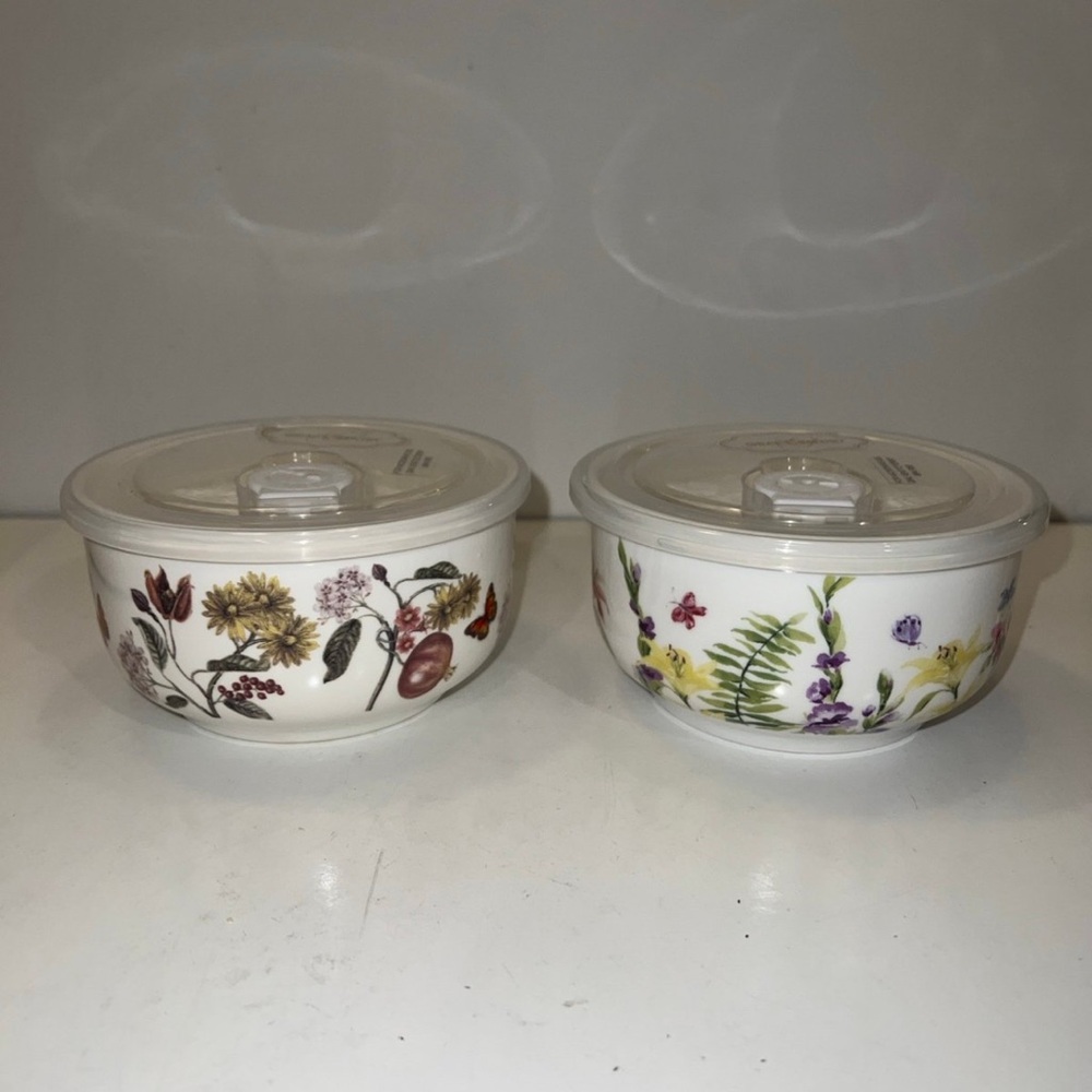 Set of 2 Grace Pantry Microwave Bowl with Lid Steam Release Dial Vent